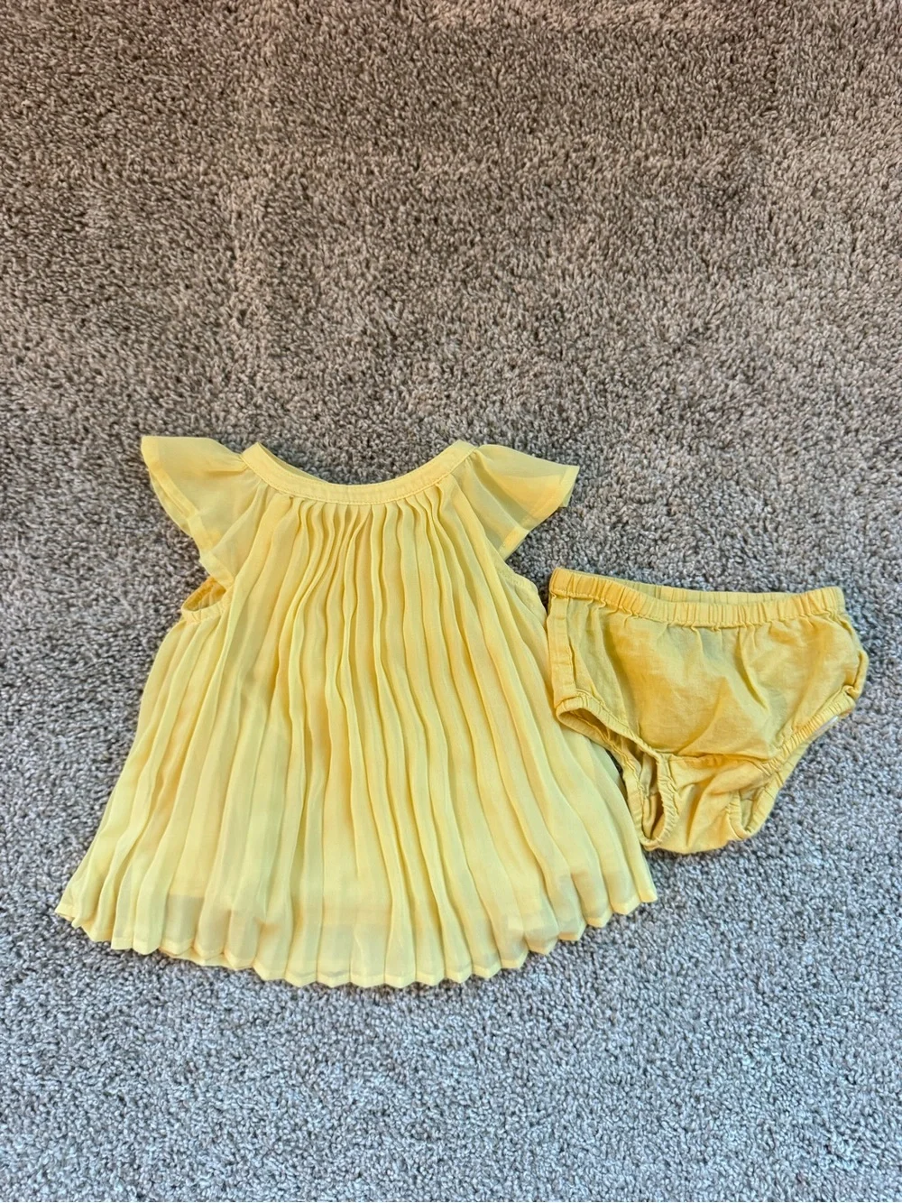 Baby Girl Outfit Bundle Lemon Tutu Baby Outfit Yellow Pleated Dress 0-3 Months